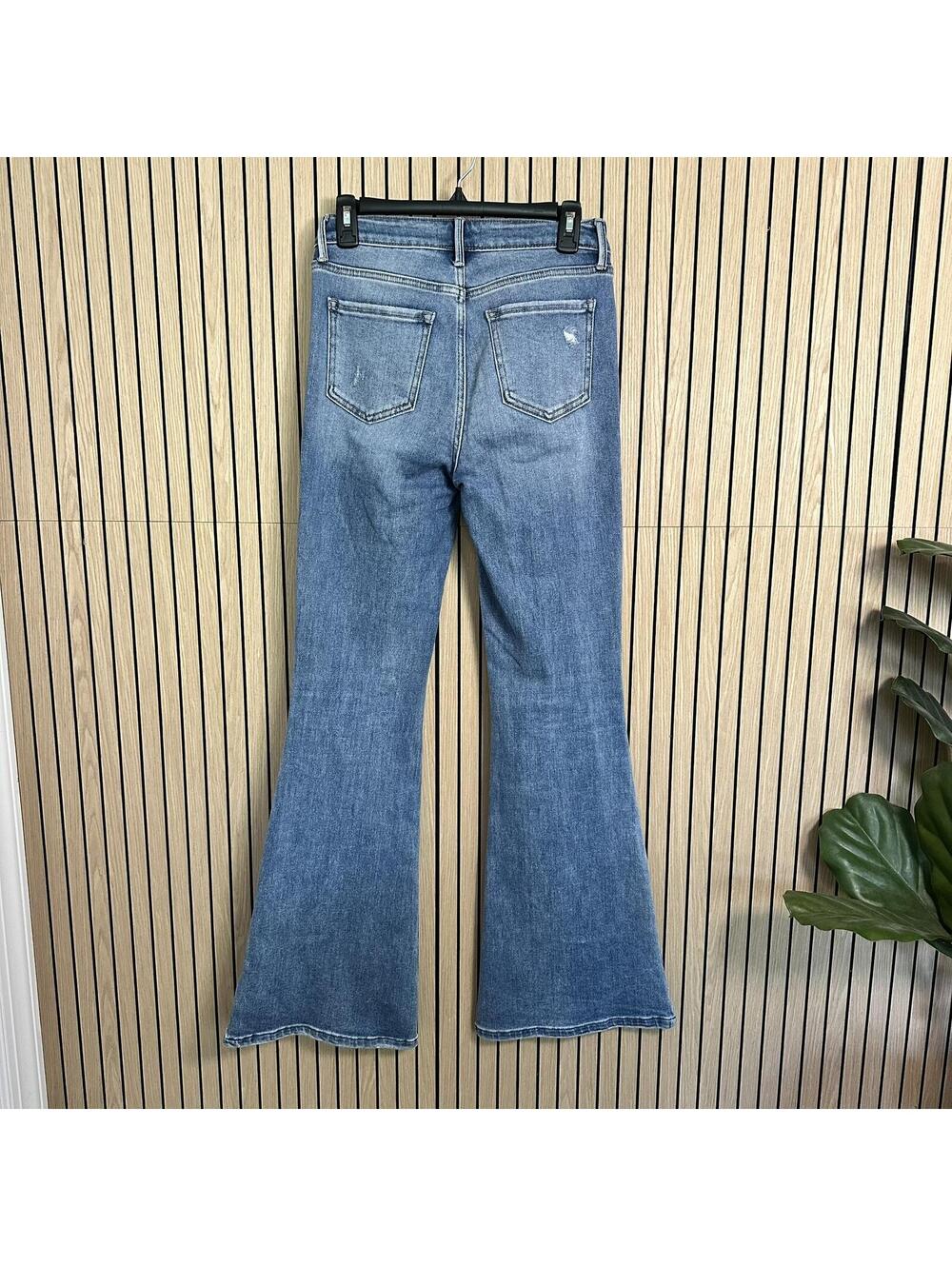 089 JBD High-Waisted Flared Blue Denim Jeans (27/6, EUC) - Picture 3 of 5